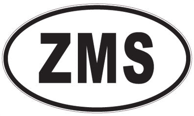 ZMS - 3 Letter Initials Oval Sticker