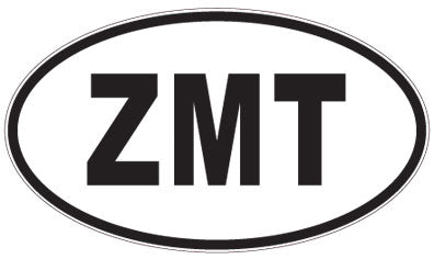 ZMT - 3 Letter Initials Oval Sticker