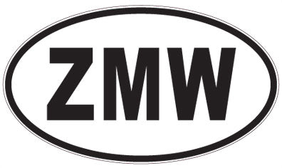 ZMW - 3 Letter Initials Oval Sticker