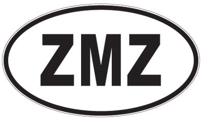 ZMZ - 3 Letter Initials Oval Sticker