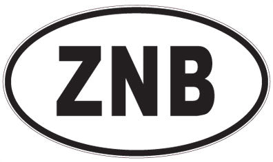 ZNB - 3 Letter Initials Oval Sticker