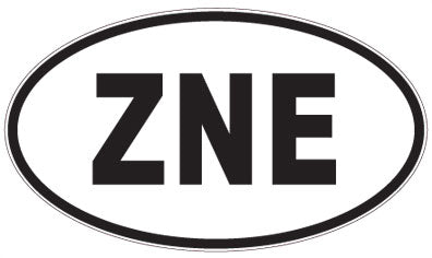 ZNE - 3 Letter Initials Oval Sticker