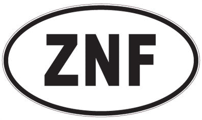 ZNF - 3 Letter Initials Oval Sticker