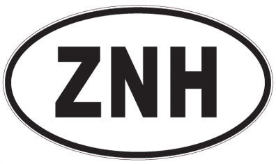 ZNH - 3 Letter Initials Oval Sticker