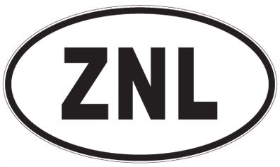 ZNL - 3 Letter Initials Oval Sticker