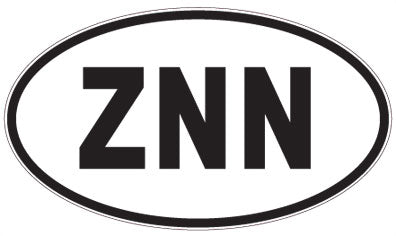 ZNN - 3 Letter Initials Oval Sticker