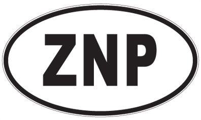 ZNP - 3 Letter Initials Oval Sticker