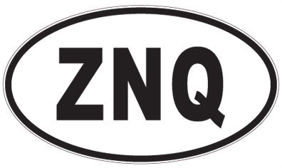 ZNQ - 3 Letter Initials Oval Sticker