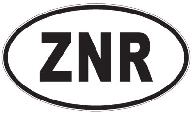 ZNR - 3 Letter Initials Oval Magnet
