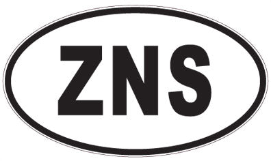 ZNS - 3 Letter Initials Oval Sticker