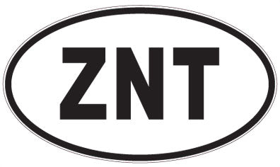 ZNT - 3 Letter Initials Oval Magnet