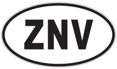 ZNV - 3 Letter Initials Oval Magnet