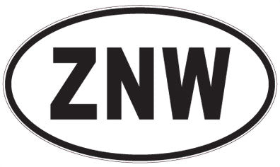 ZNW - 3 Letter Initials Oval Sticker