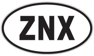 ZNX - 3 Letter Initials Oval Magnet