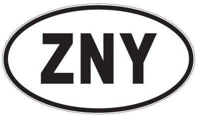 ZNY - 3 Letter Initials Oval Sticker