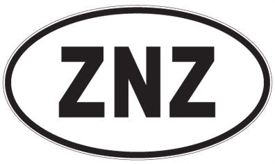 ZNZ - 3 Letter Initials Oval Sticker