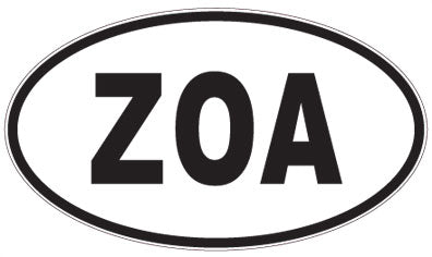 ZOA - 3 Letter Initials Oval Magnet