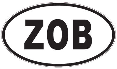 ZOB - 3 Letter Initials Oval Sticker