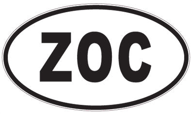 ZOC - 3 Letter Initials Oval Sticker