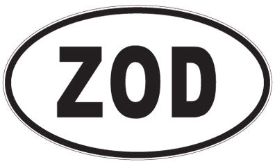 ZOD - 3 Letter Initials Oval Sticker