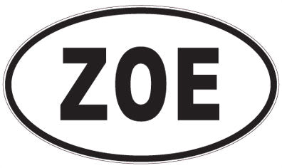 ZOE - 3 Letter Initials Oval Sticker