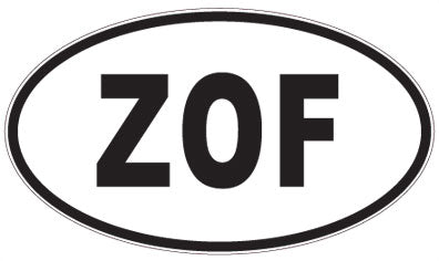 ZOF - 3 Letter Initials Oval Sticker
