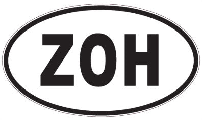 ZOH - 3 Letter Initials Oval Magnet