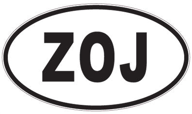 ZOJ - 3 Letter Initials Oval Sticker