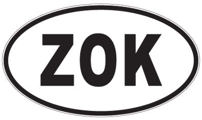 ZOK - 3 Letter Initials Oval Magnet