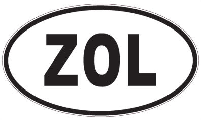 ZOL - 3 Letter Initials Oval Sticker