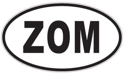 ZOM - 3 Letter Initials Oval Sticker
