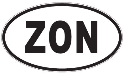 ZON - 3 Letter Initials Oval Sticker