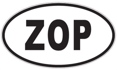 ZOP - 3 Letter Initials Oval Sticker