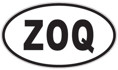 ZOQ - 3 Letter Initials Oval Magnet