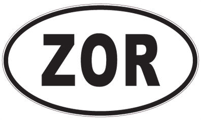 ZOR - 3 Letter Initials Oval Magnet