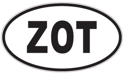 ZOT - 3 Letter Initials Oval Sticker