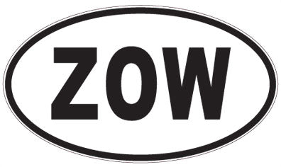 ZOW - 3 Letter Initials Oval Magnet