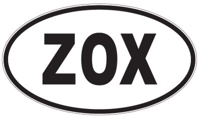 ZOX - 3 Letter Initials Oval Sticker