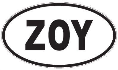 ZOY - 3 Letter Initials Oval Sticker