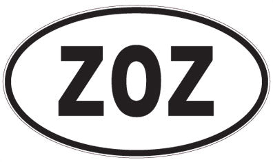 ZOZ - 3 Letter Initials Oval Magnet