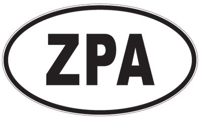 ZPA - 3 Letter Initials Oval Sticker