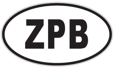 ZPB - 3 Letter Initials Oval Sticker