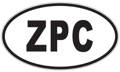 ZPC - 3 Letter Initials Oval Sticker