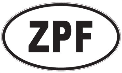 ZPF - 3 Letter Initials Oval Magnet