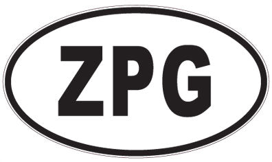ZPG - 3 Letter Initials Oval Magnet