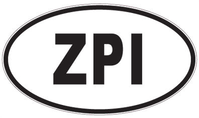 ZPI - 3 Letter Initials Oval Sticker