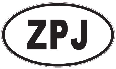 ZPJ - 3 Letter Initials Oval Magnet