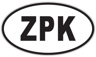 ZPK - 3 Letter Initials Oval Sticker