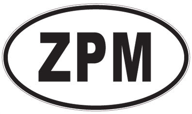 ZPM - 3 Letter Initials Oval Sticker