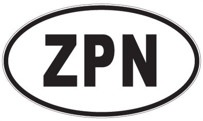 ZPN - 3 Letter Initials Oval Magnet